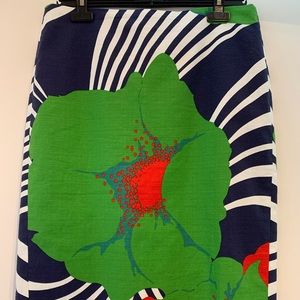 J Crew pencil skirt in Ratti striped floral.